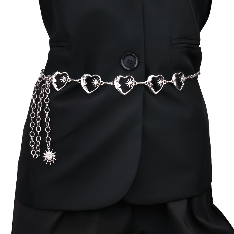 Golden/Silvery Waist Chain with Heart Moon Decor
